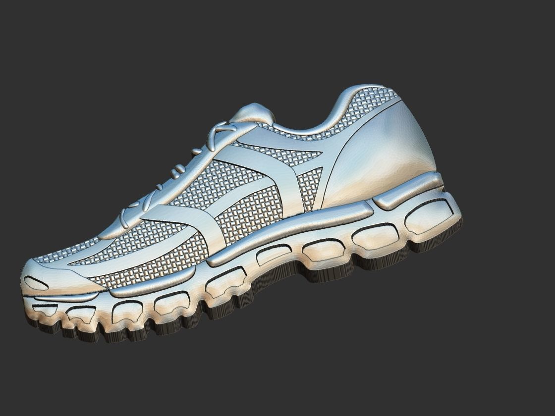 Running Shoe Pendant Relief 3D print model_9