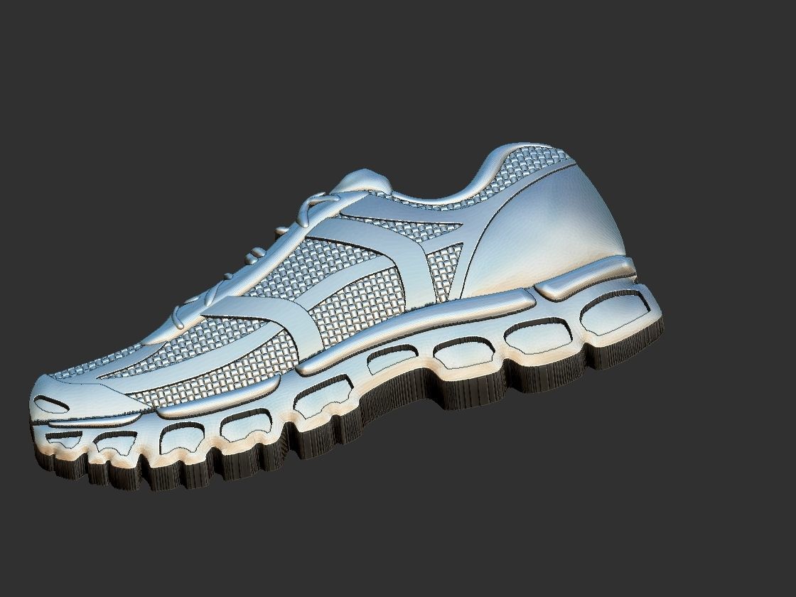 Running Shoe Pendant Relief 3D print model_7