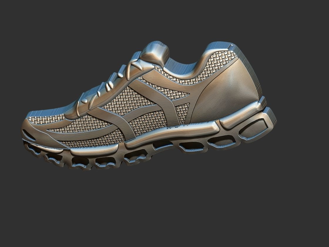 Running Shoe Pendant Relief 3D print model_10