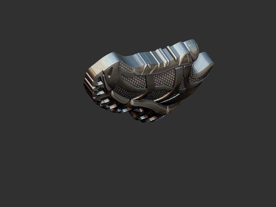 Running Shoe Pendant Relief 3D print model_3