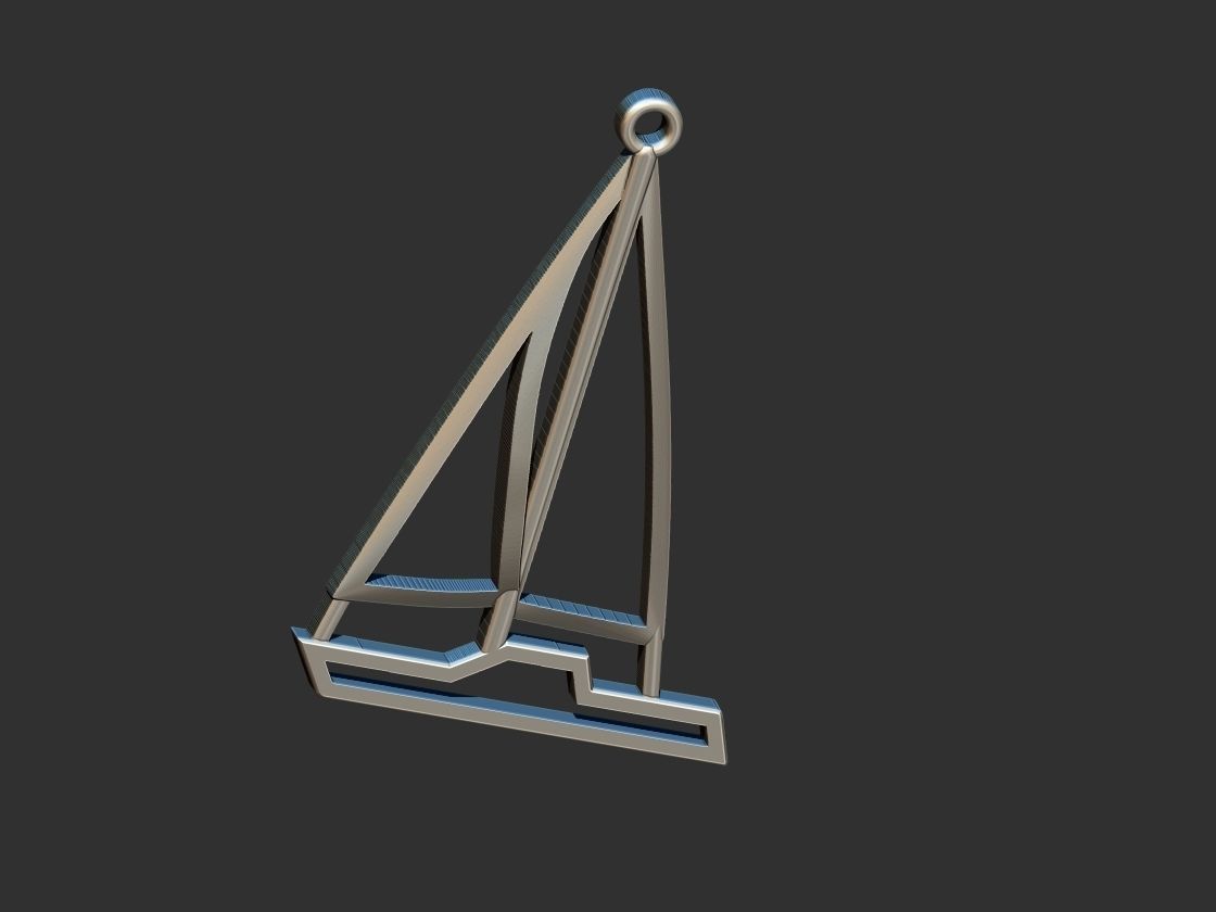Sail Boat  Pendant 3D print model_5