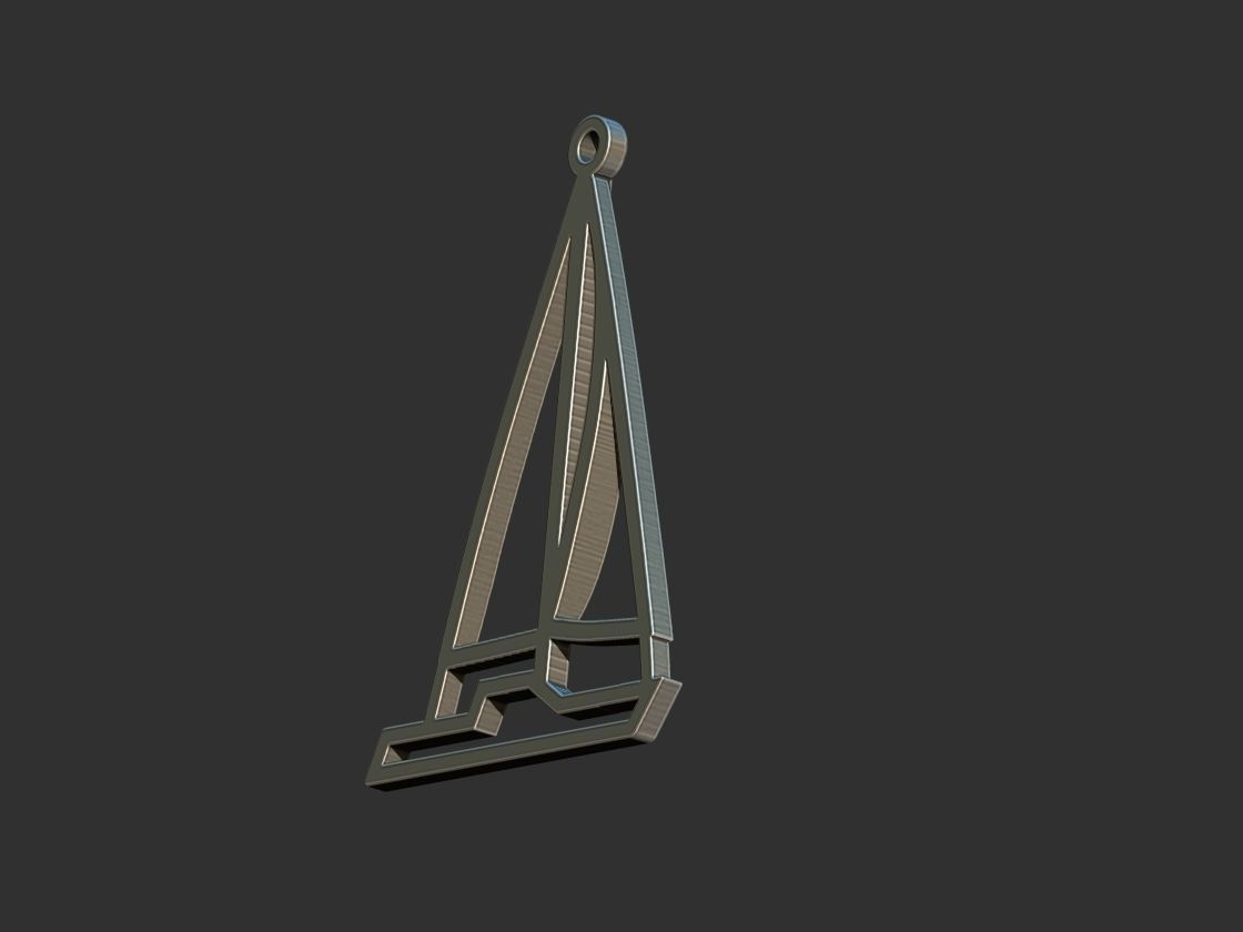 Sail Boat  Pendant 3D print model_6