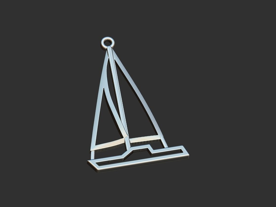 Sail Boat  Pendant 3D print model_9