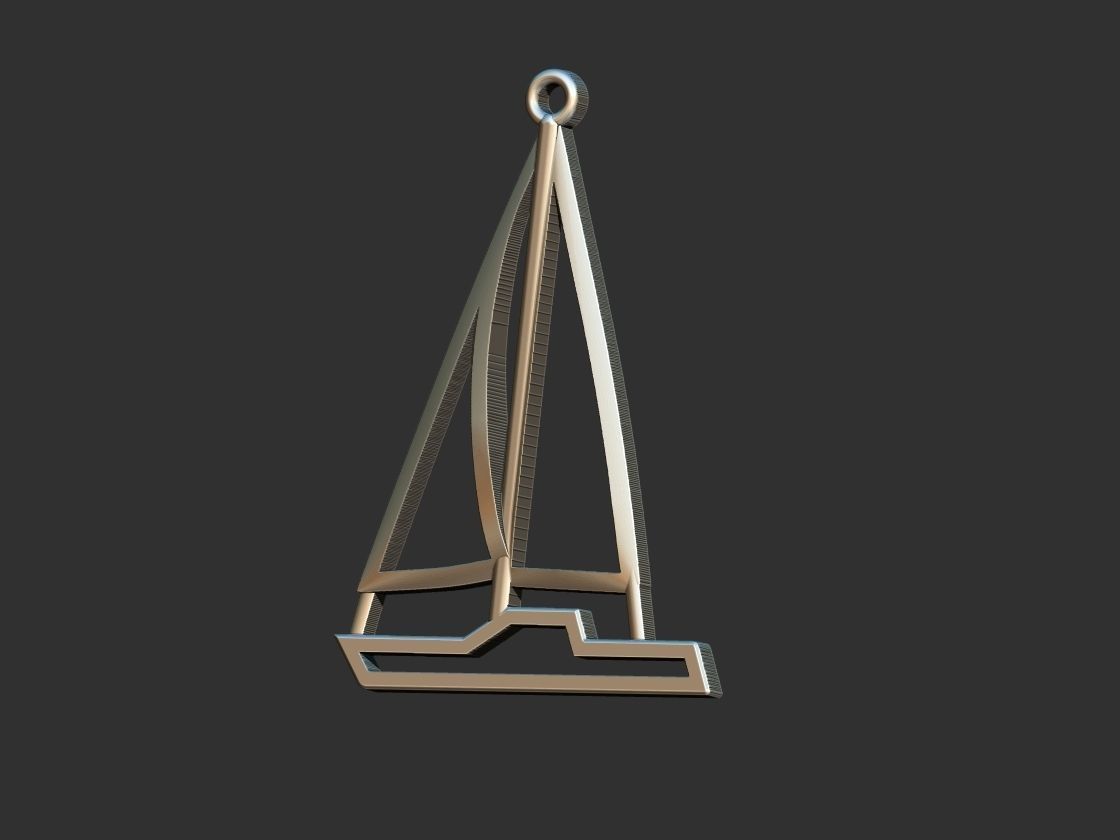 Sail Boat  Pendant 3D print model_1