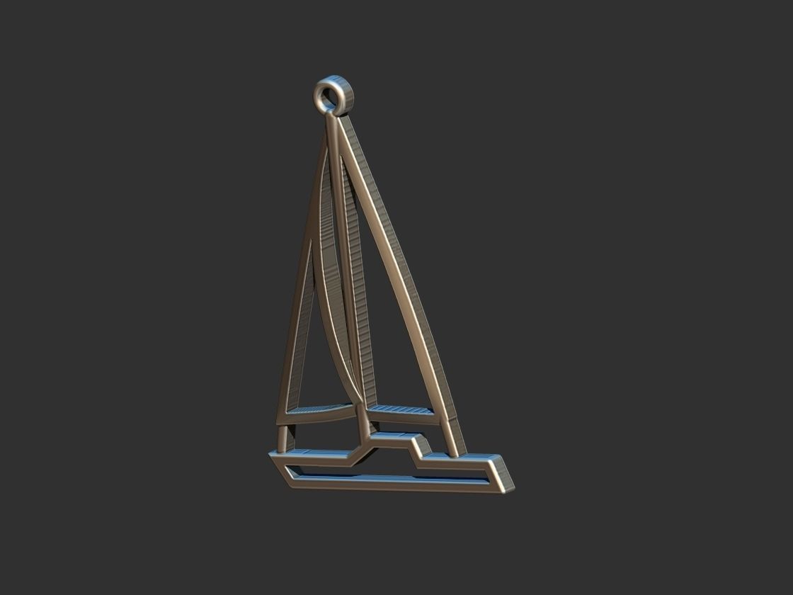 Sail Boat  Pendant 3D print model_8