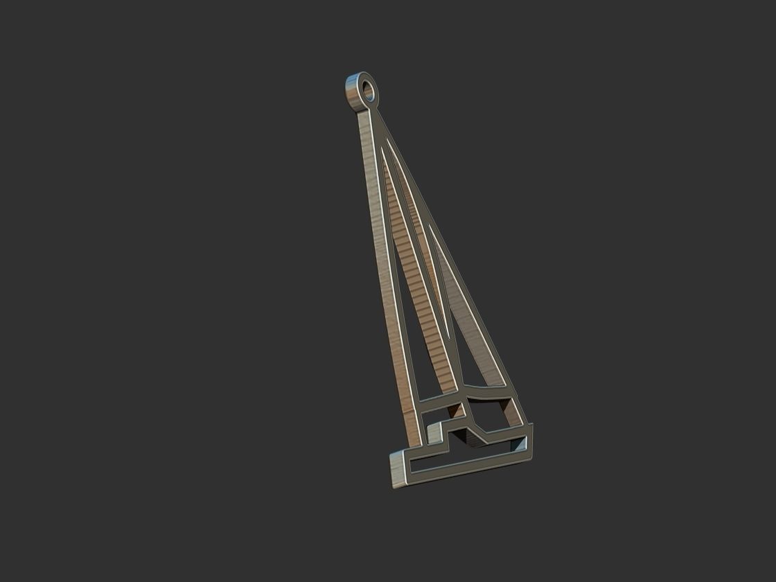 Sail Boat  Pendant 3D print model_7
