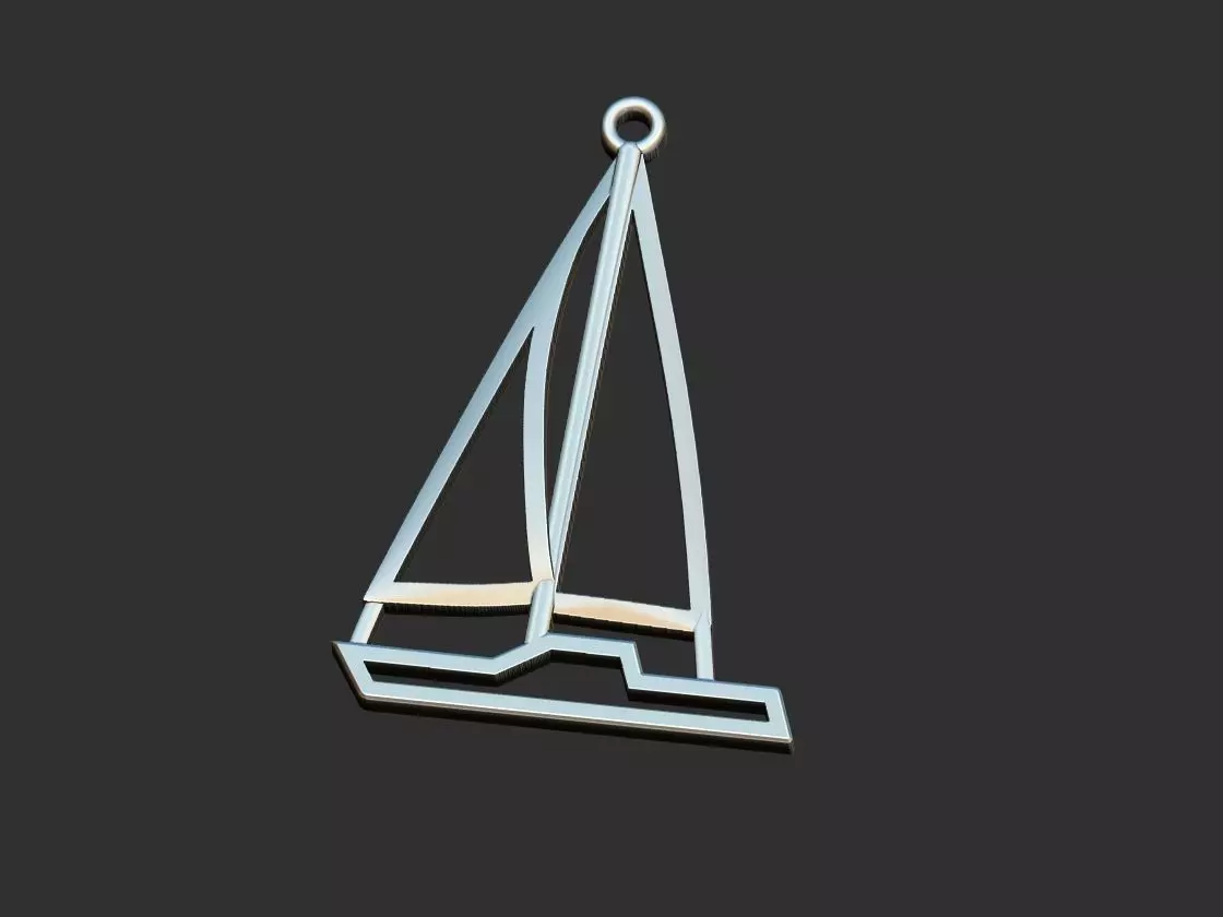 Sail Boat  Pendant 3D print model_0
