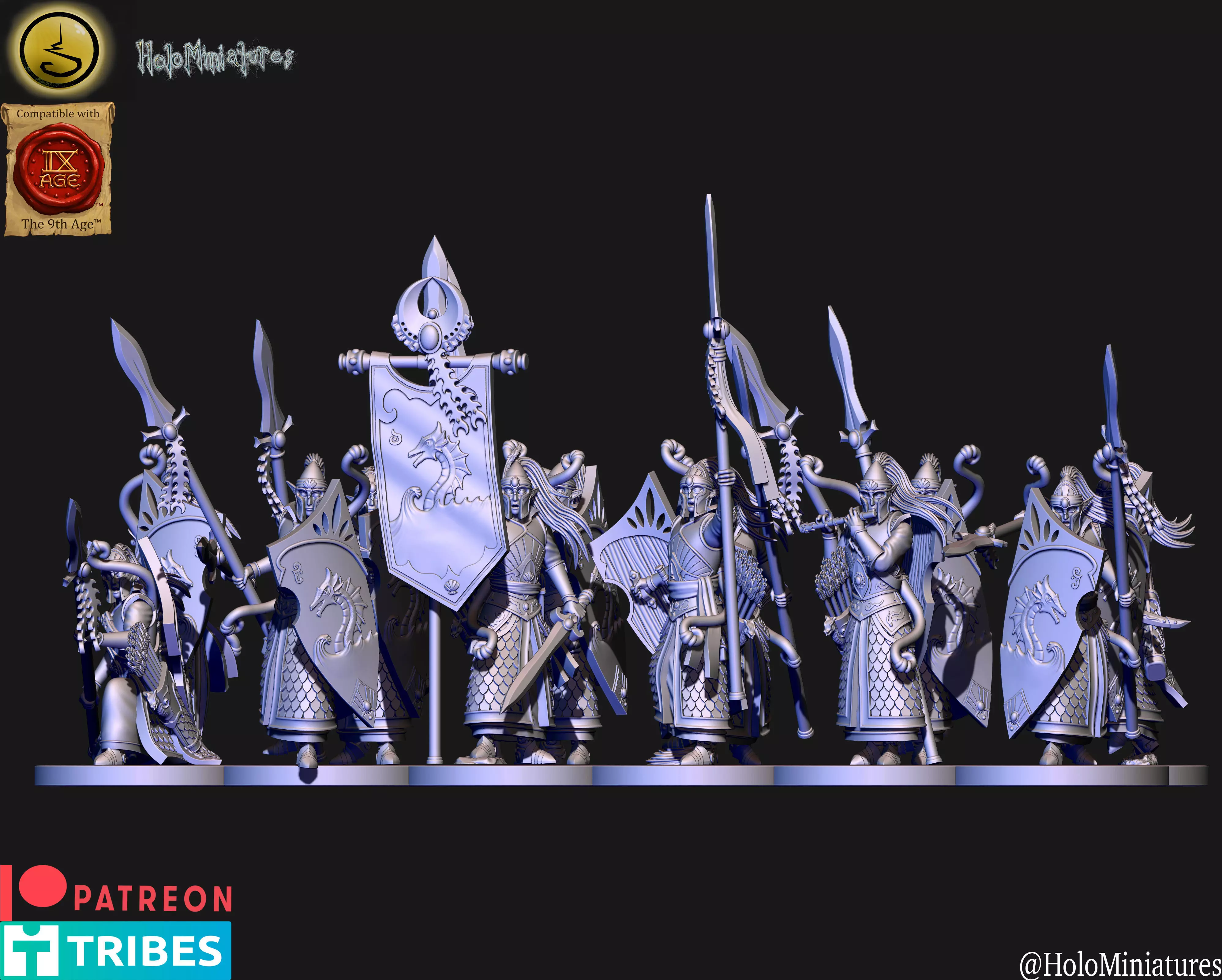 High elves Sea Wardens unit 3D print model