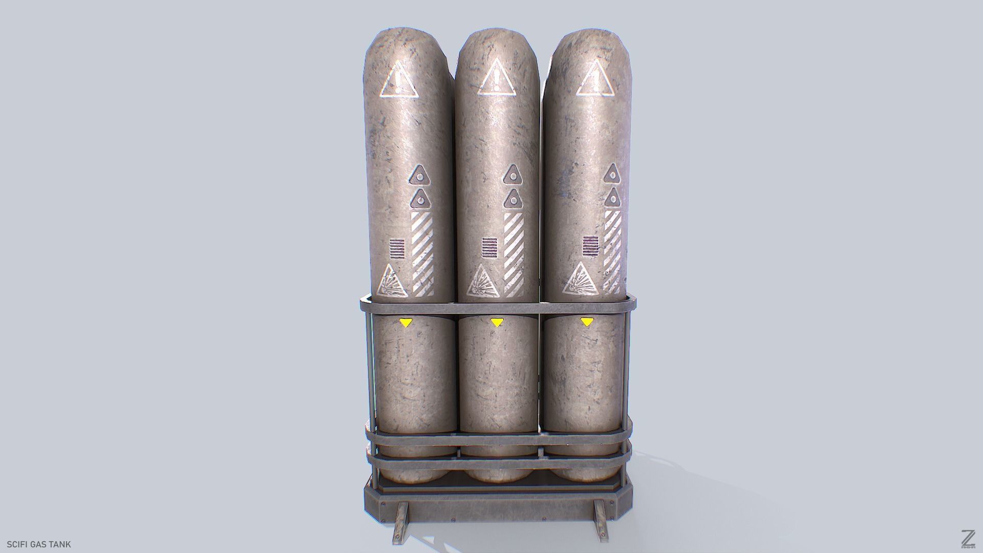 Sci fi gas tank Low-poly 3D model_2