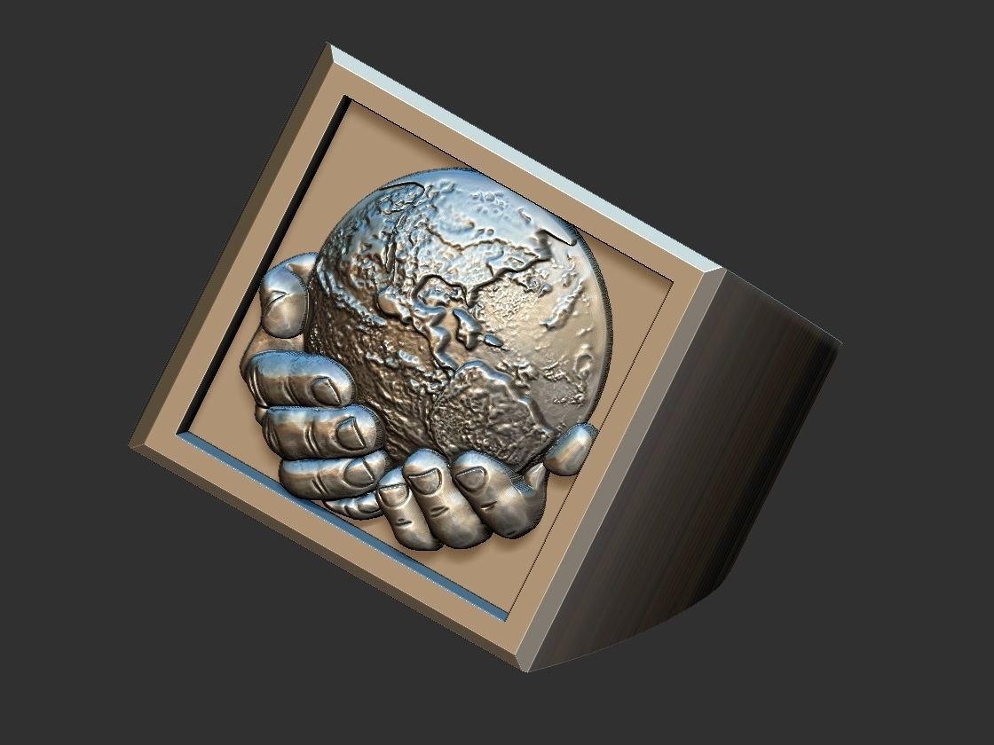Hands Holding the World Ring 3D print model_13