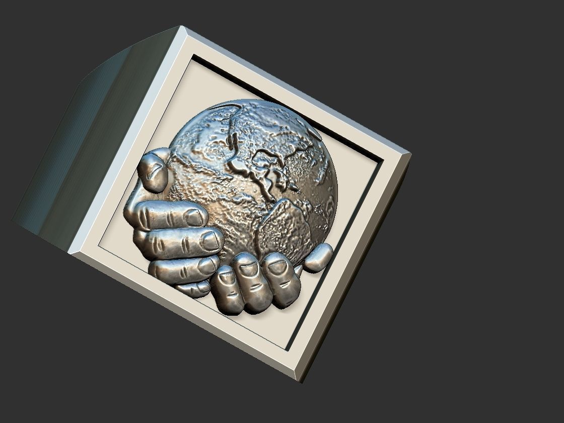 Hands Holding the World Ring 3D print model_14