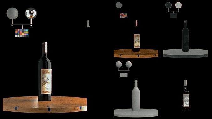 Wine Bottles Pack - Hero Assets - Realistic 3D model 6