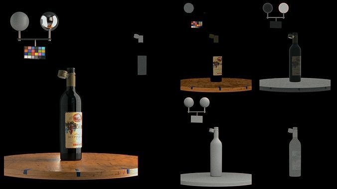Wine Bottles Pack - Hero Assets - Realistic 3D model 4