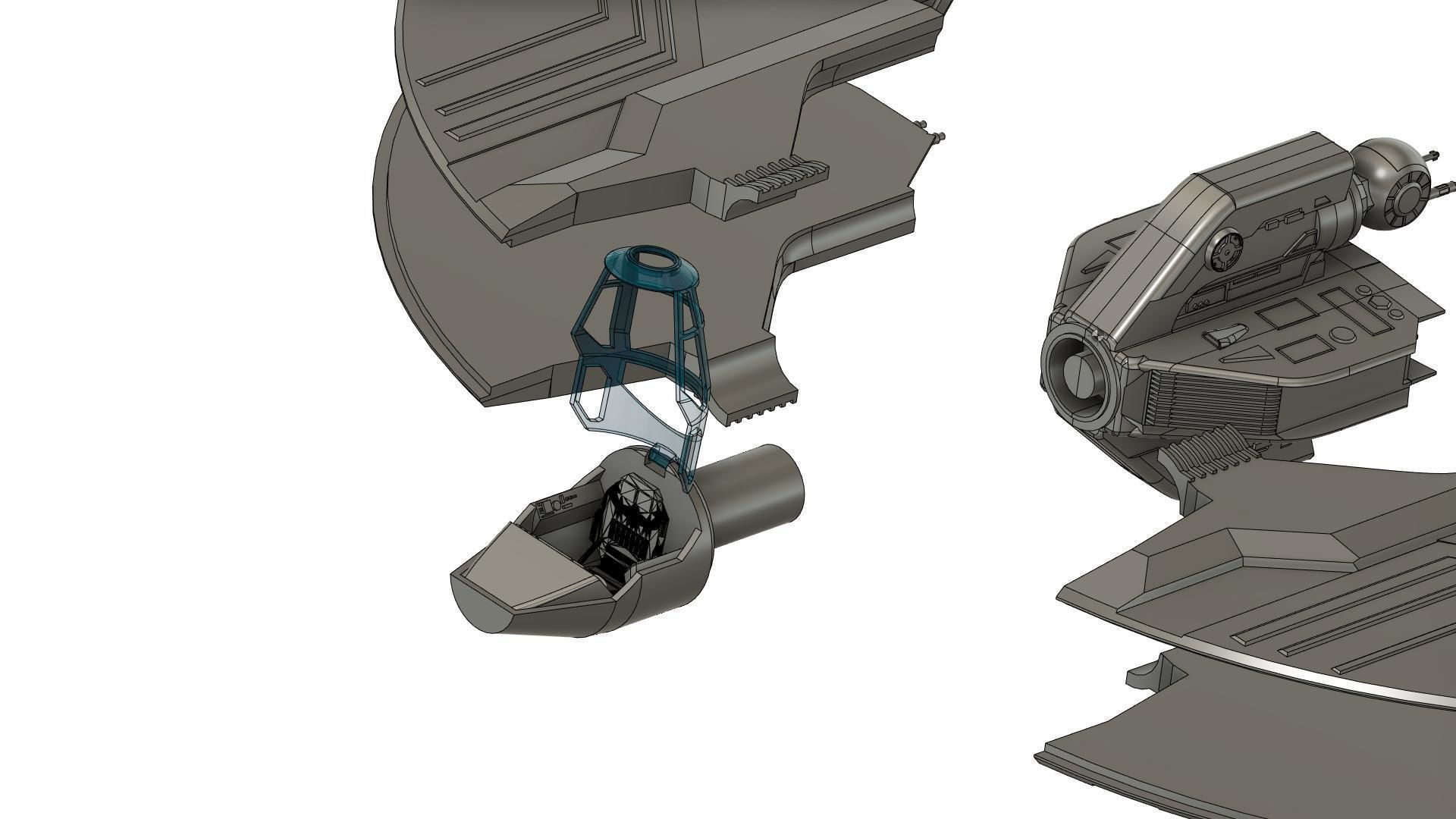 AHSOKA STAR WARS   T-6 shuttle Hasbro size for 3 75 inch 3D print model_2