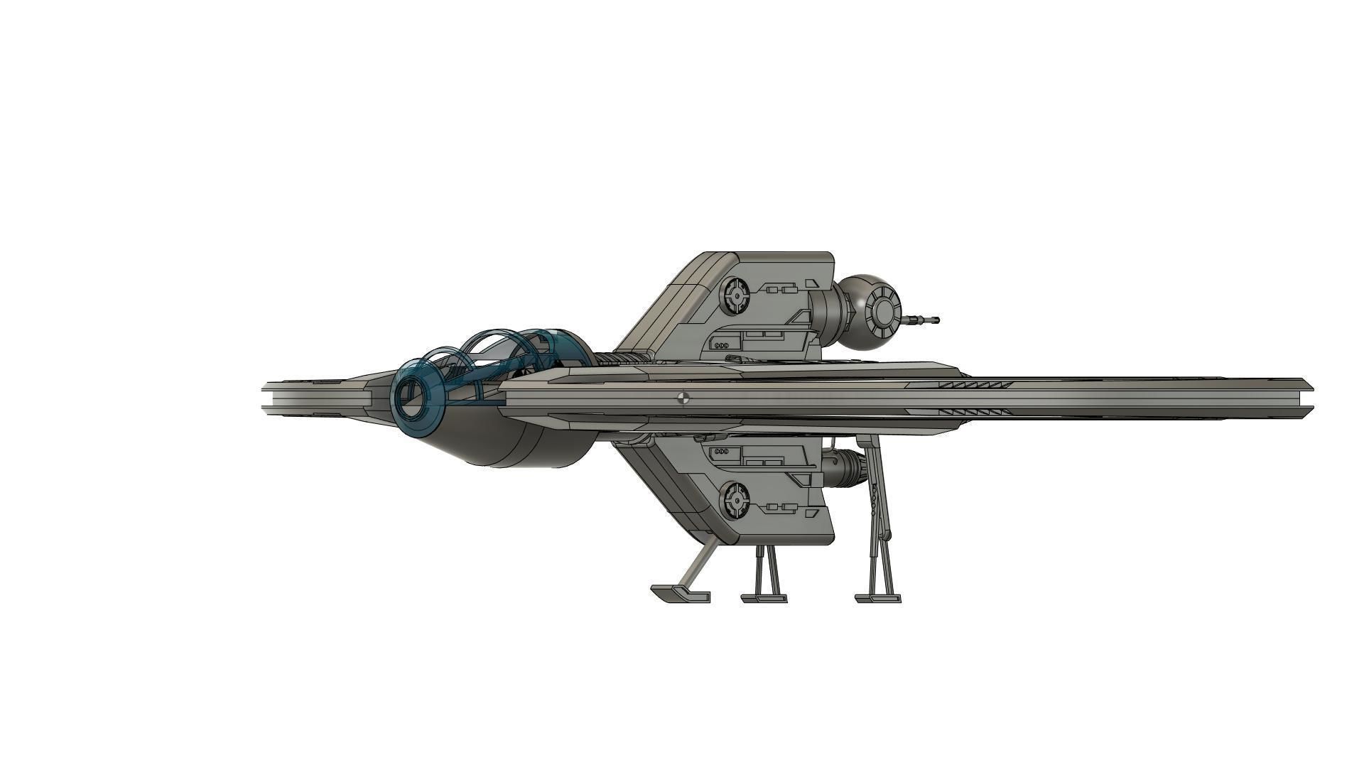 AHSOKA STAR WARS   T-6 shuttle Hasbro size for 3 75 inch 3D print model_9