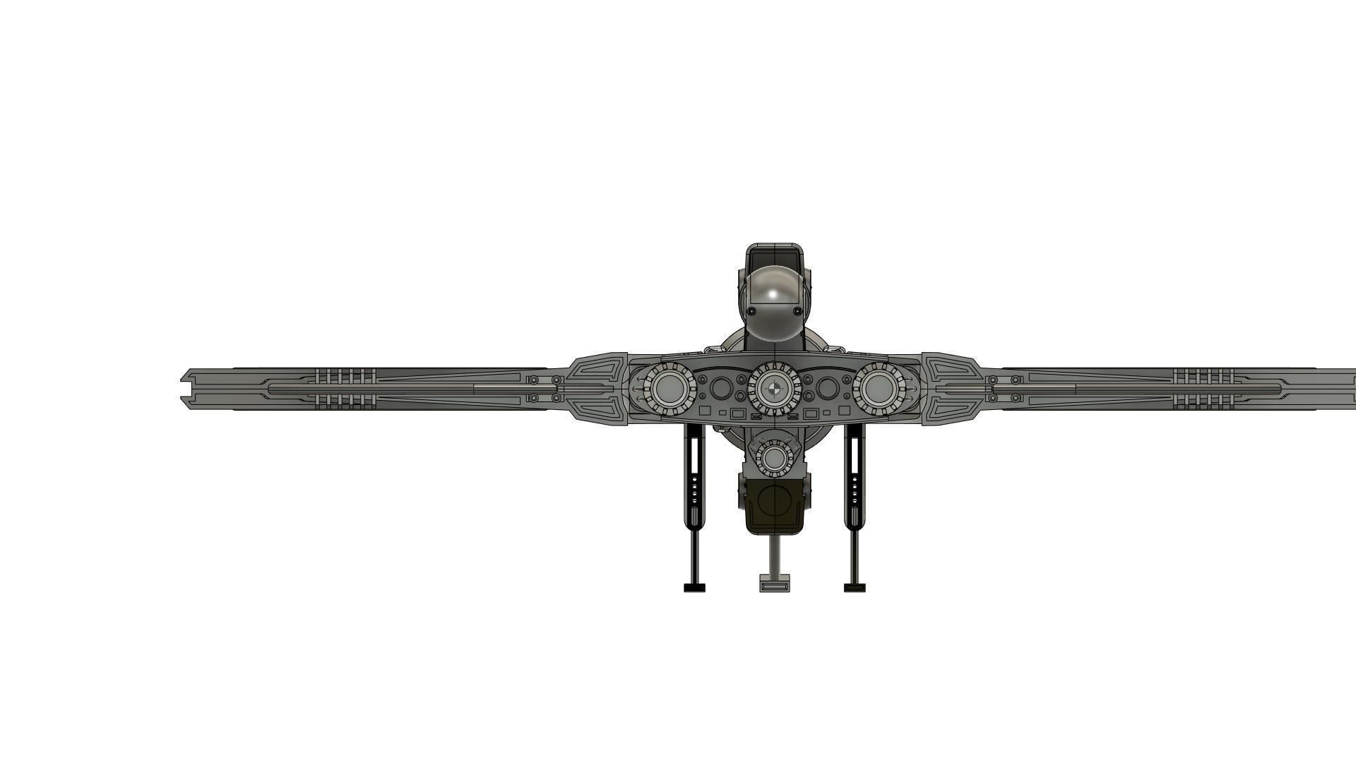 AHSOKA STAR WARS   T-6 shuttle Hasbro size for 3 75 inch 3D print model_12