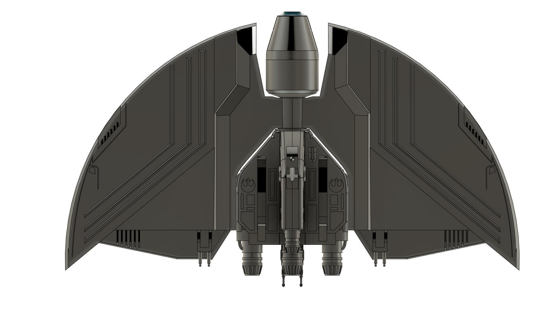 AHSOKA STAR WARS   T-6 shuttle Hasbro size for 3 75 inch 3D print model_14