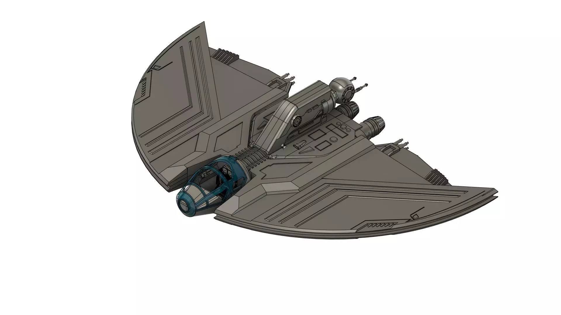 AHSOKA STAR WARS   T-6 shuttle Hasbro size for 3 75 inch 3D print model_0