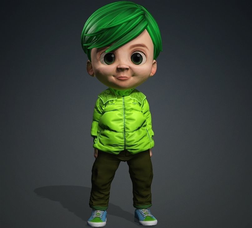 Cartoon Boy Rigged 3D model  3D model_4