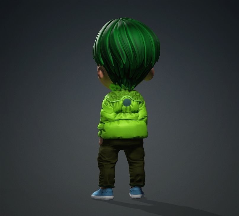 Cartoon Boy Rigged 3D model  3D model_2