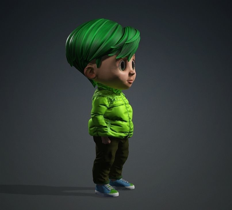 Cartoon Boy Rigged 3D model  3D model_1