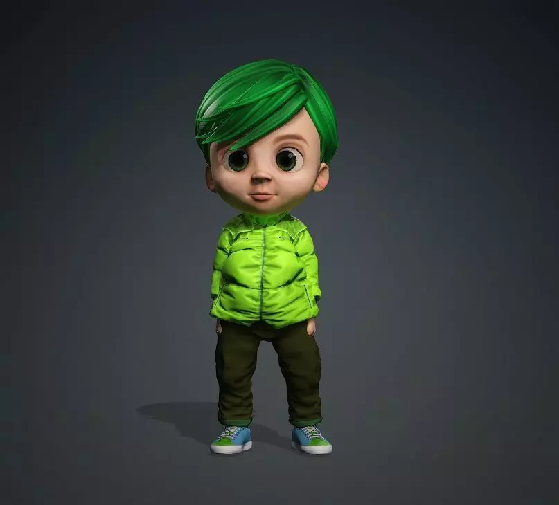 Cartoon Boy Rigged 3D model  3D model_0