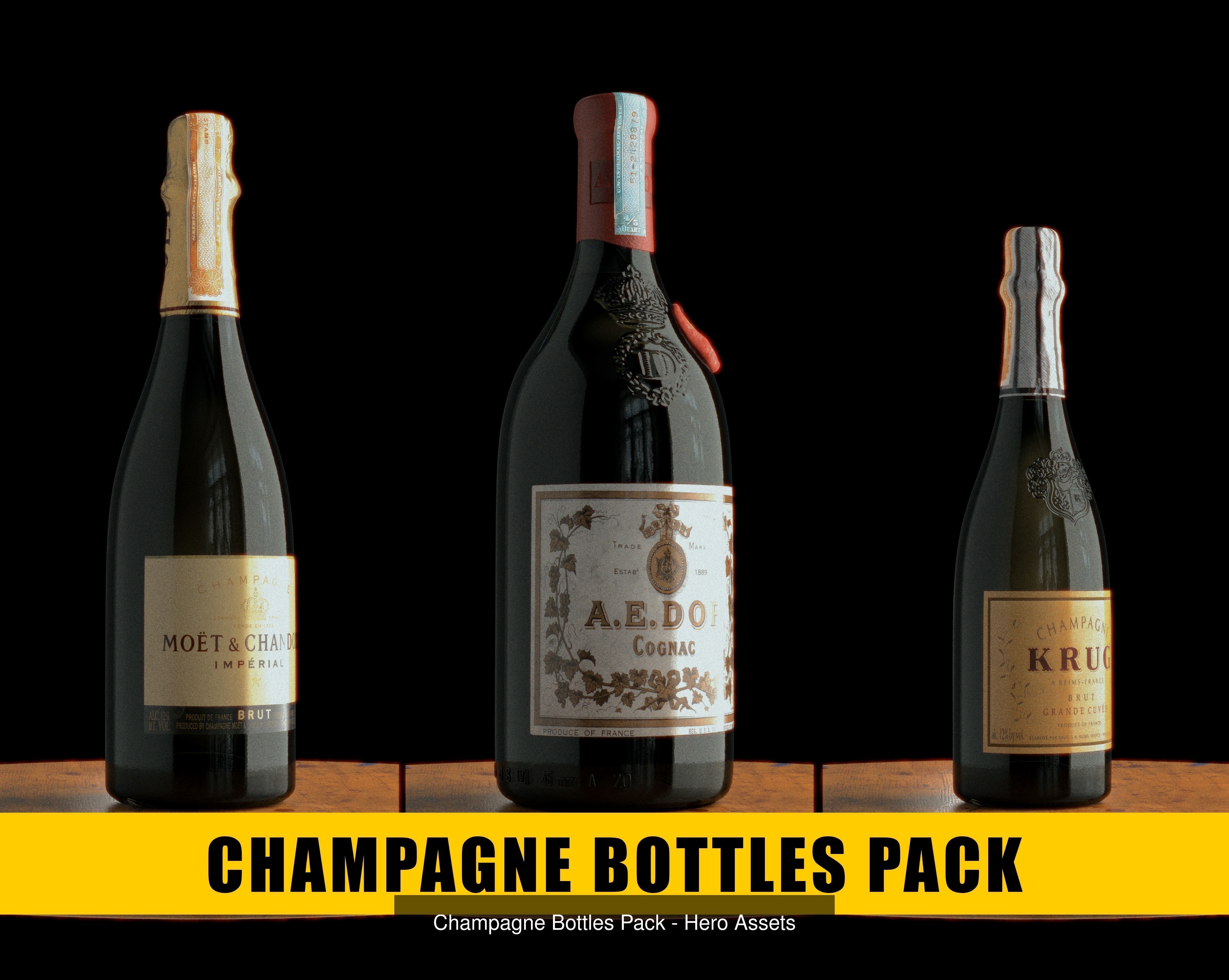 Ultimate Alcohol Bottles Pack - Hero Assets - Realistic  3D Model Collection_3