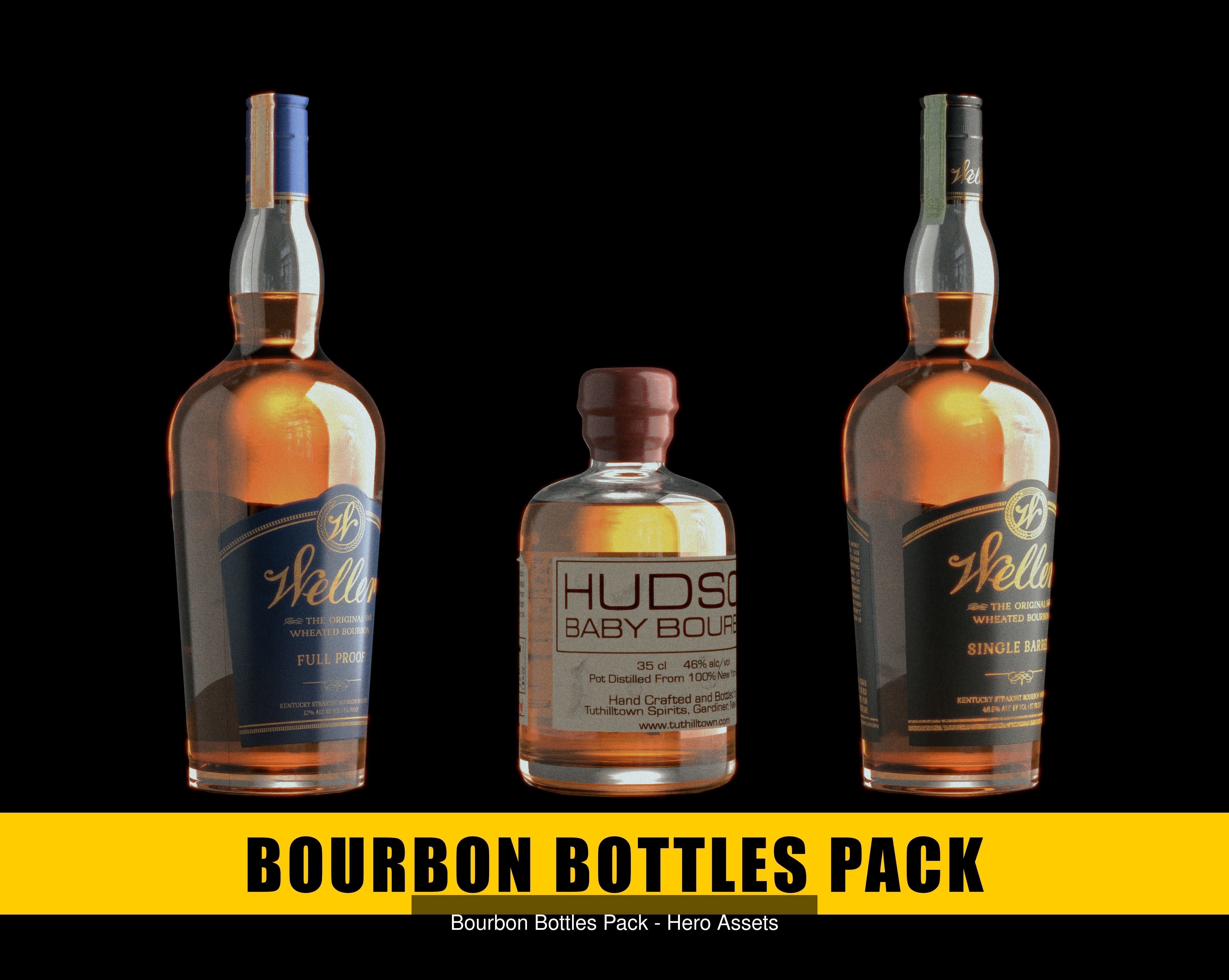 Ultimate Alcohol Bottles Pack - Hero Assets - Realistic  3D Model Collection_1