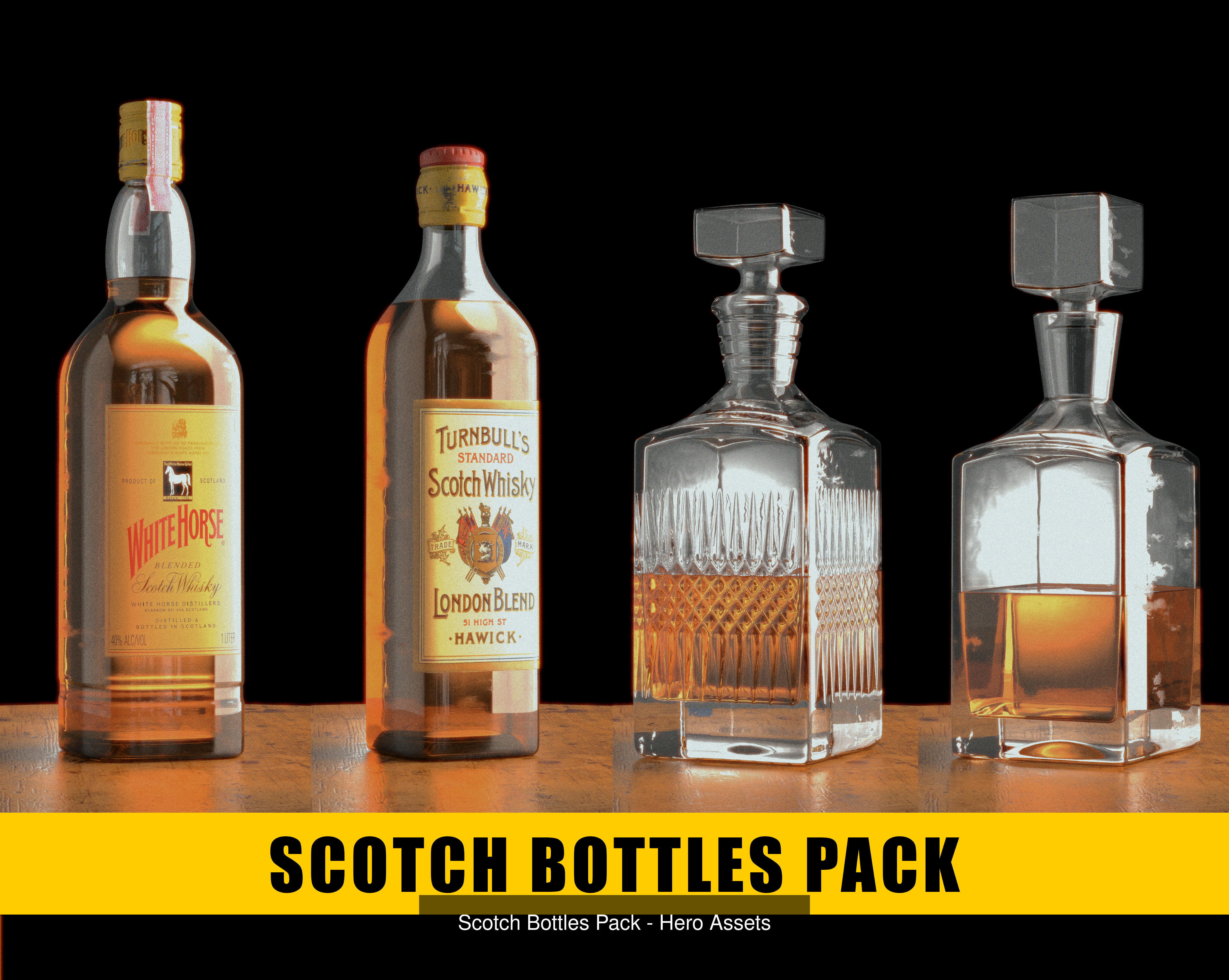 Ultimate Alcohol Bottles Pack - Hero Assets - Realistic  3D Model Collection_5