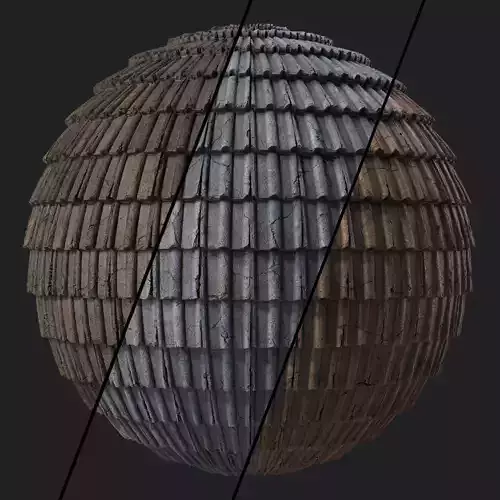 Roof Tile Materials 114- Concrete Roofing - Sbsar Seamless Pbr