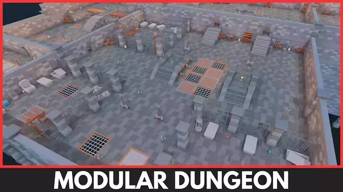 Modular Dungeon - Stylized Low Poly Asset Pack by Ake