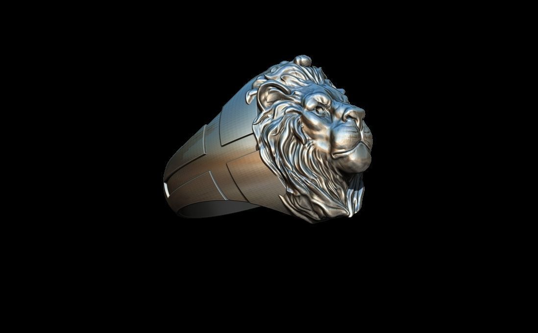 Lion cross Ring  3D print model_2