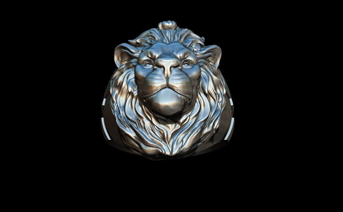 Lion cross Ring  3D print model_5