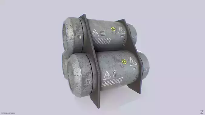 Sci fi gas tank Low-poly 3D model