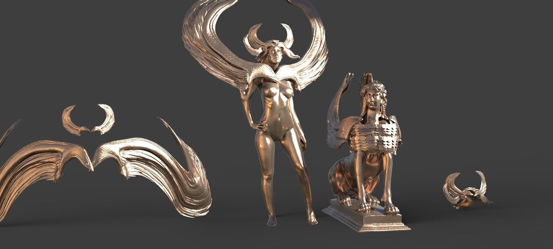 Egyptian seth curved variations  3D model_1