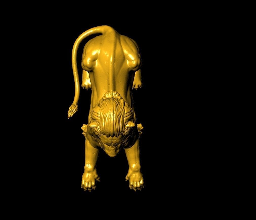 Lion Sculpture Work-SCT096 3D print model_3