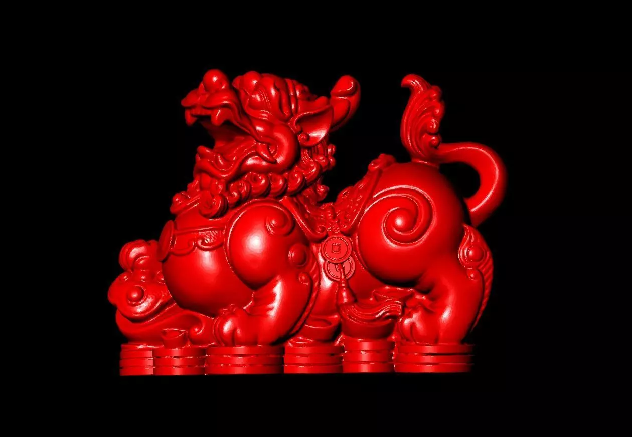 Chinese lion Sculpture Work-SCT065 3D print model