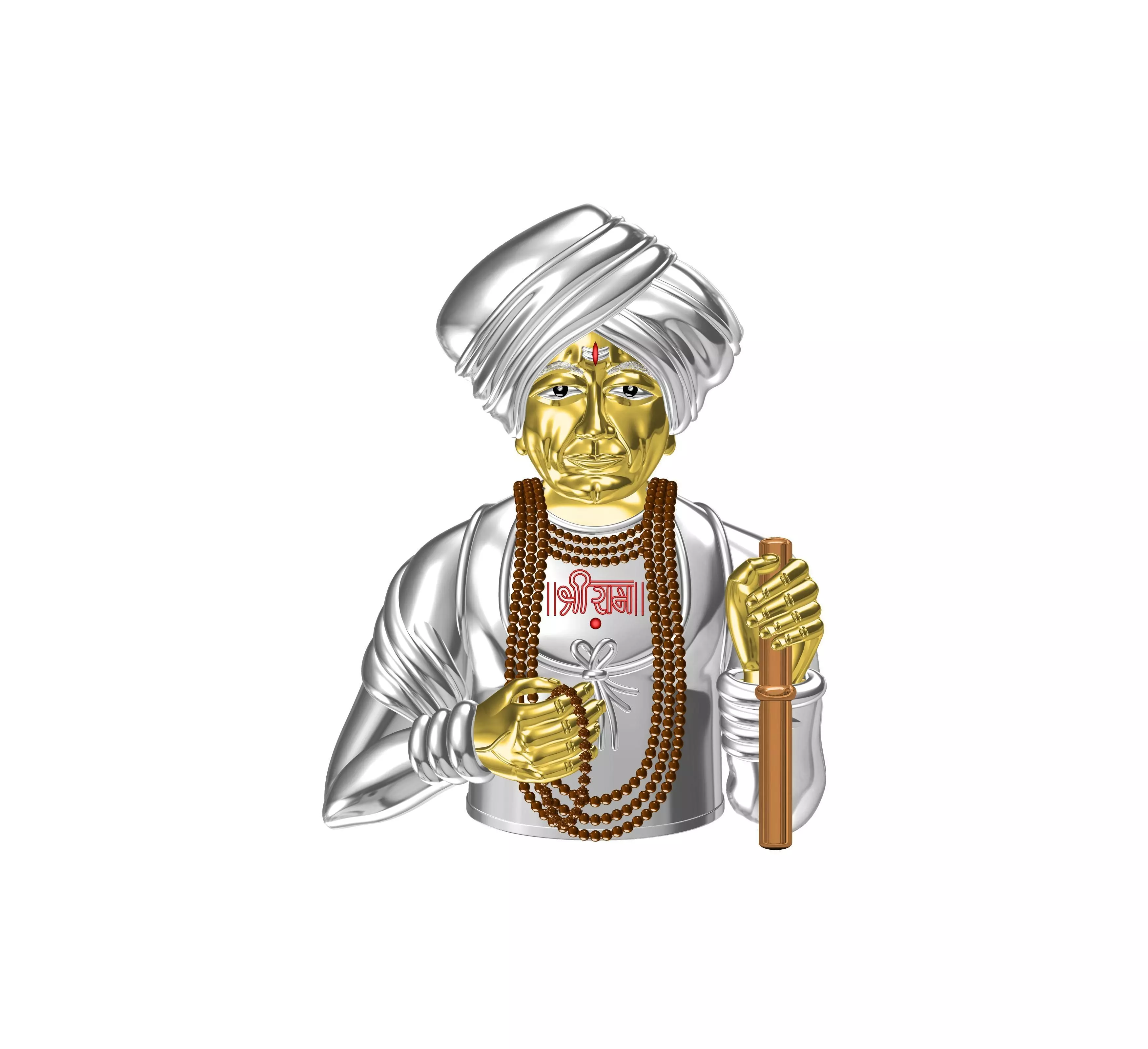 Indian Sant Murti Gold Free 3D print model