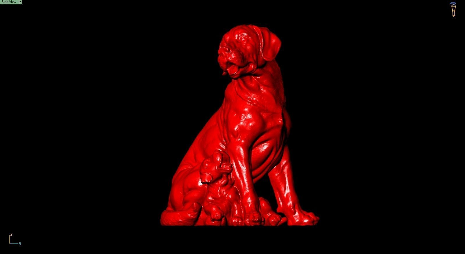 Dog Sculpture Work-SCT019 3D print model_7
