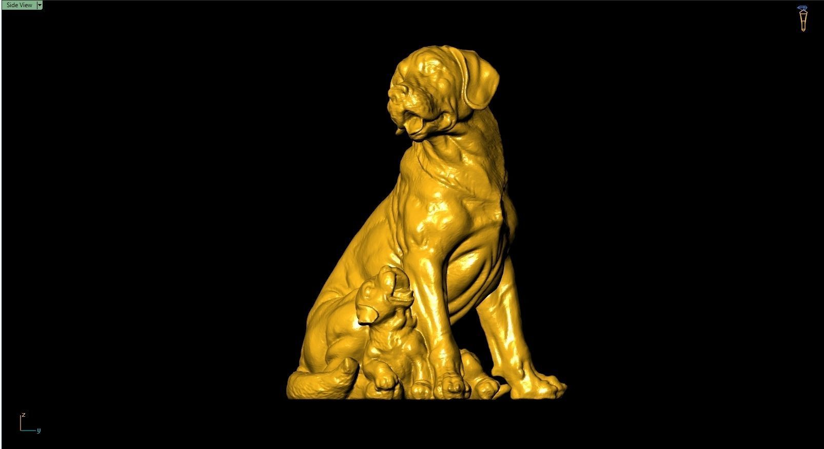 Dog Sculpture Work-SCT019 3D print model_1