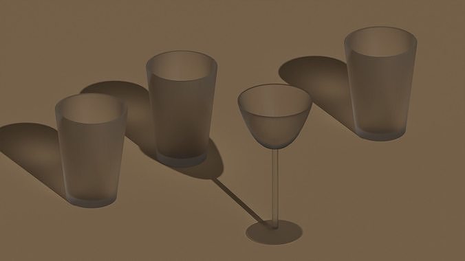 3D model Glass glasses and a glass VR / AR / low-poly | CGTrader