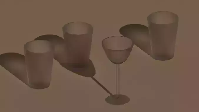 Glass glasses and a glass