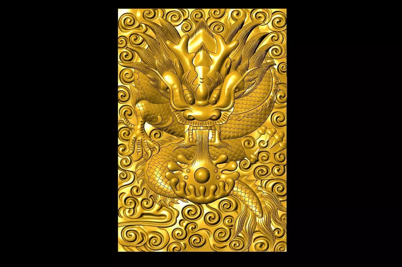 Chinese Dragon Sculpture Work-SCT015 3D print model