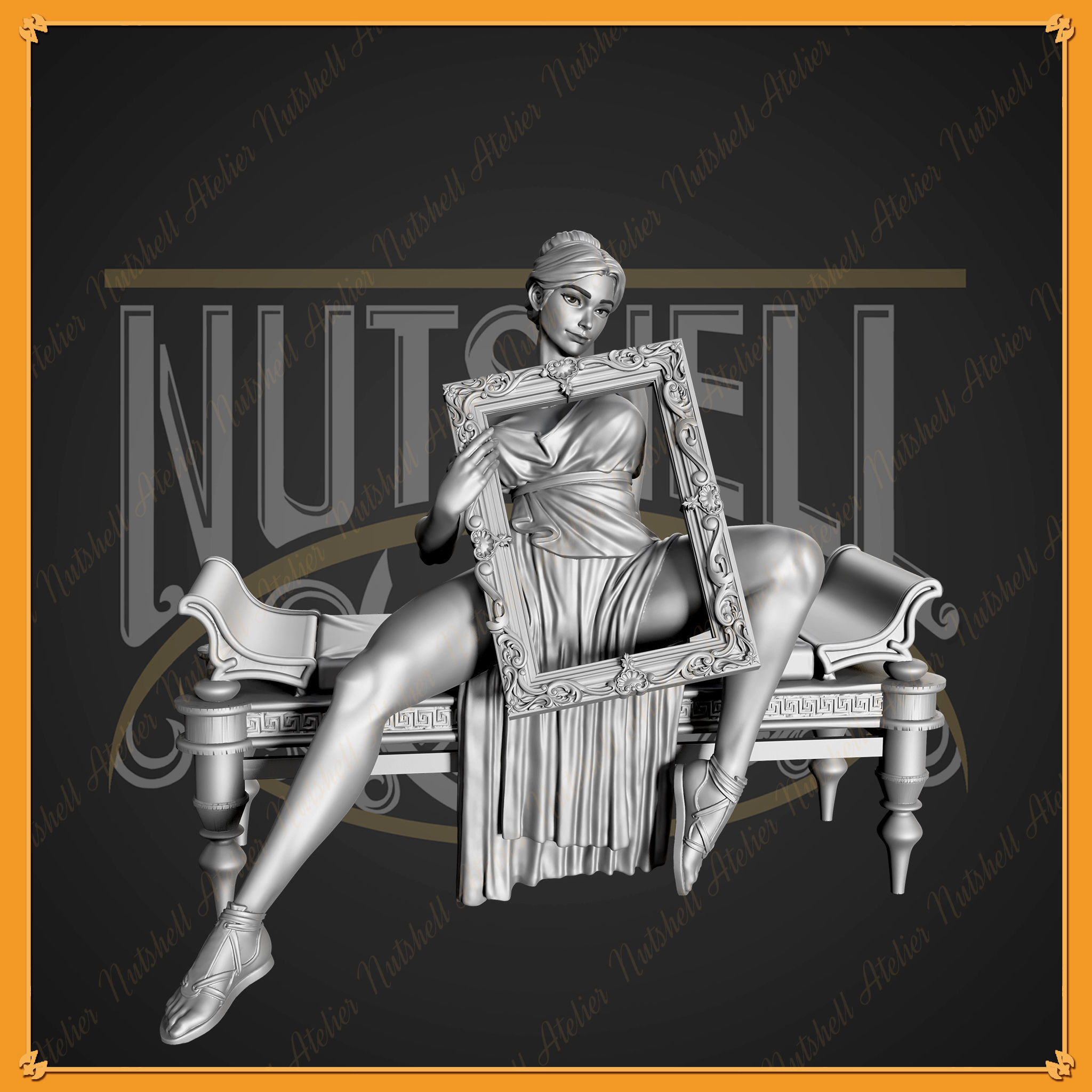 Nutshell Atelier - Athena - X-ray frame girl - NSFW 3D print model_2