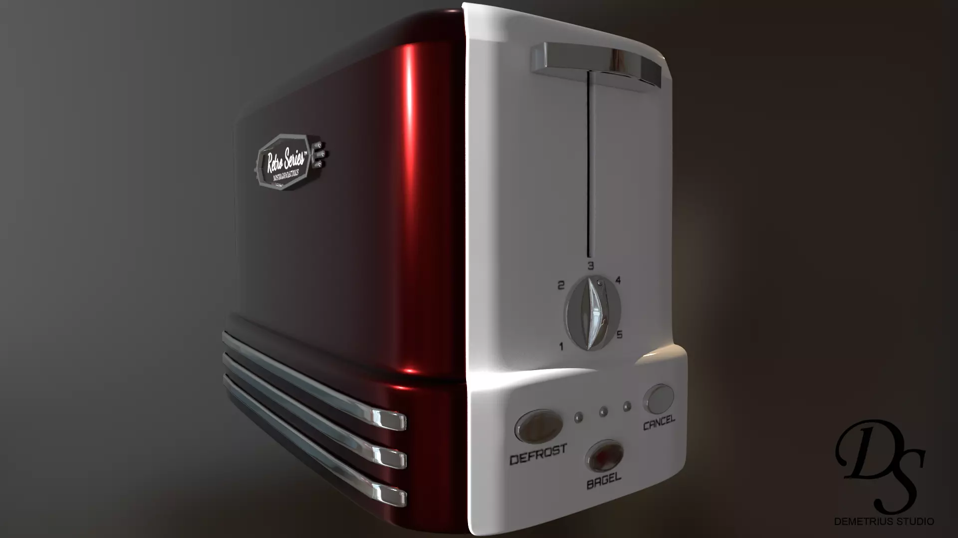 Retro Style Toaster 3D model