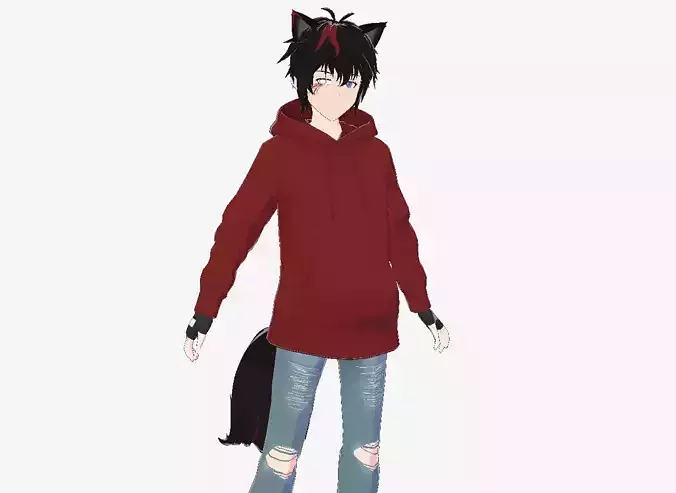3d low poly male avatar for vrchat and for vtubing