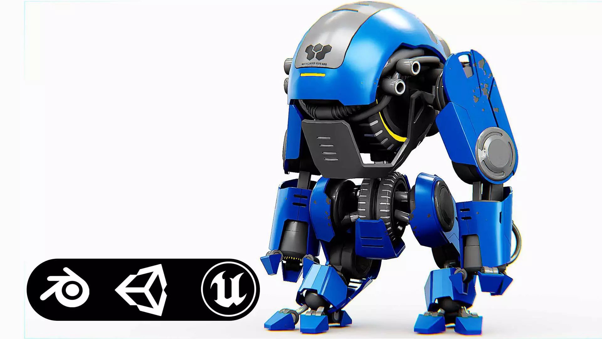 NEMO FIGHTER BOT Rigged for Unreal Engine - Unity - MIXAMO 3D model_0