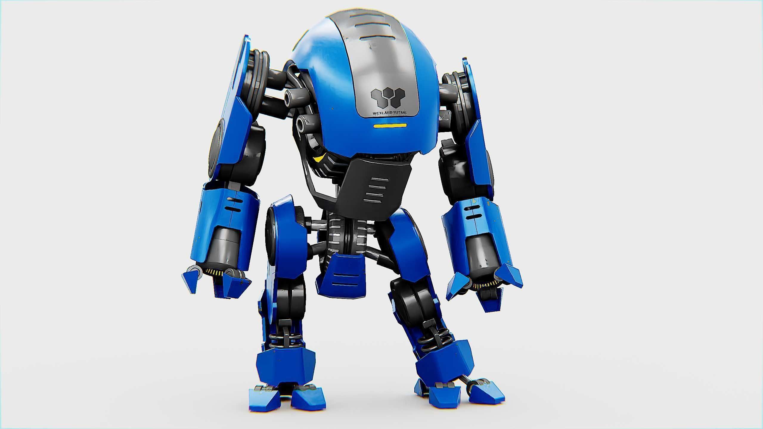 NEMO FIGHTER BOT Rigged for Unreal Engine - Unity - MIXAMO 3D model_4