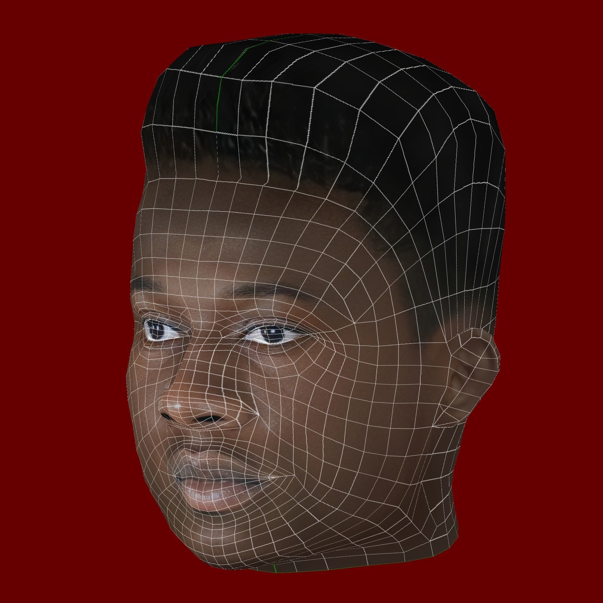 Andre Onana Head - Low poly head for game Low-poly 3D model_7