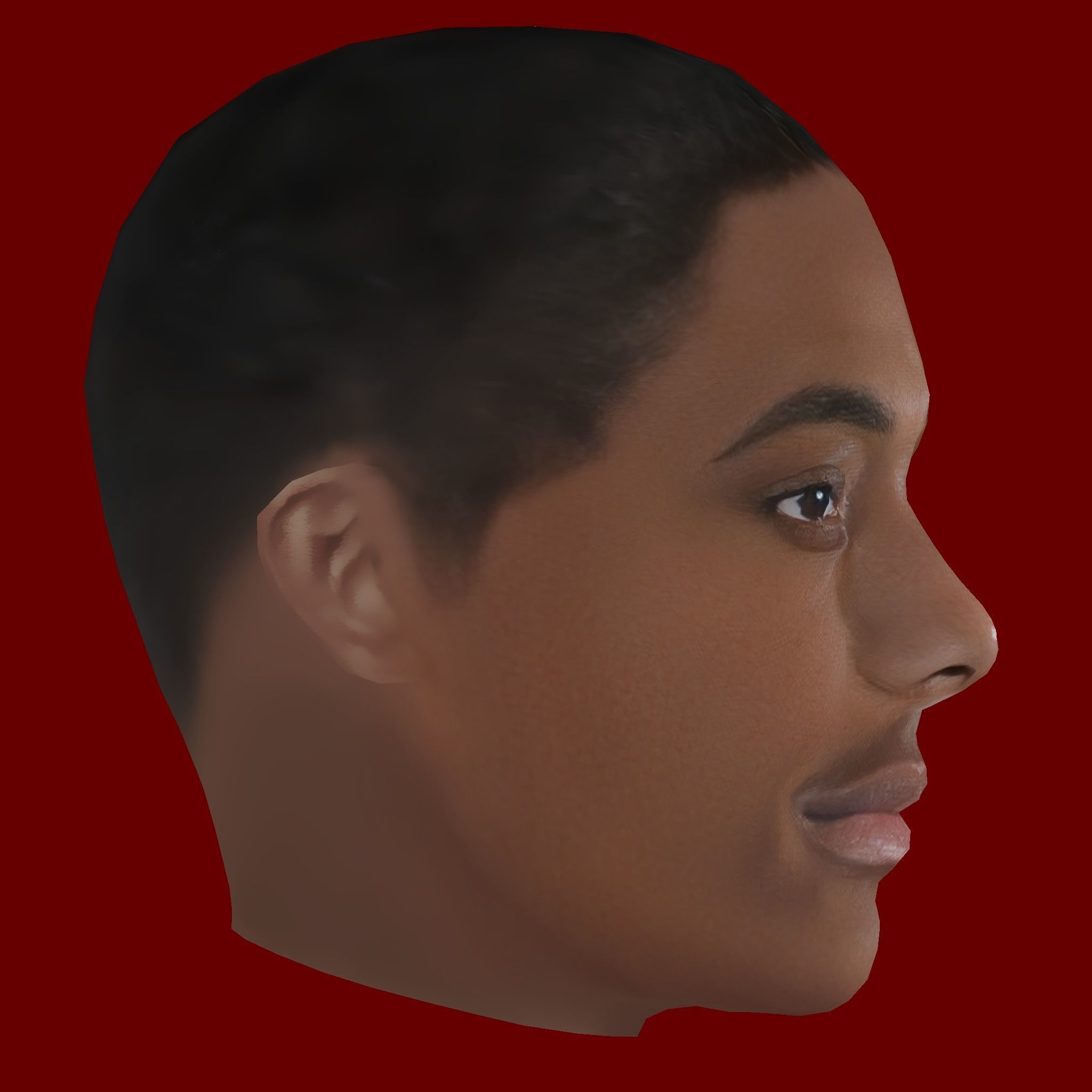 Anthony Martial Head - Low poly head for game Low-poly 3D model_5